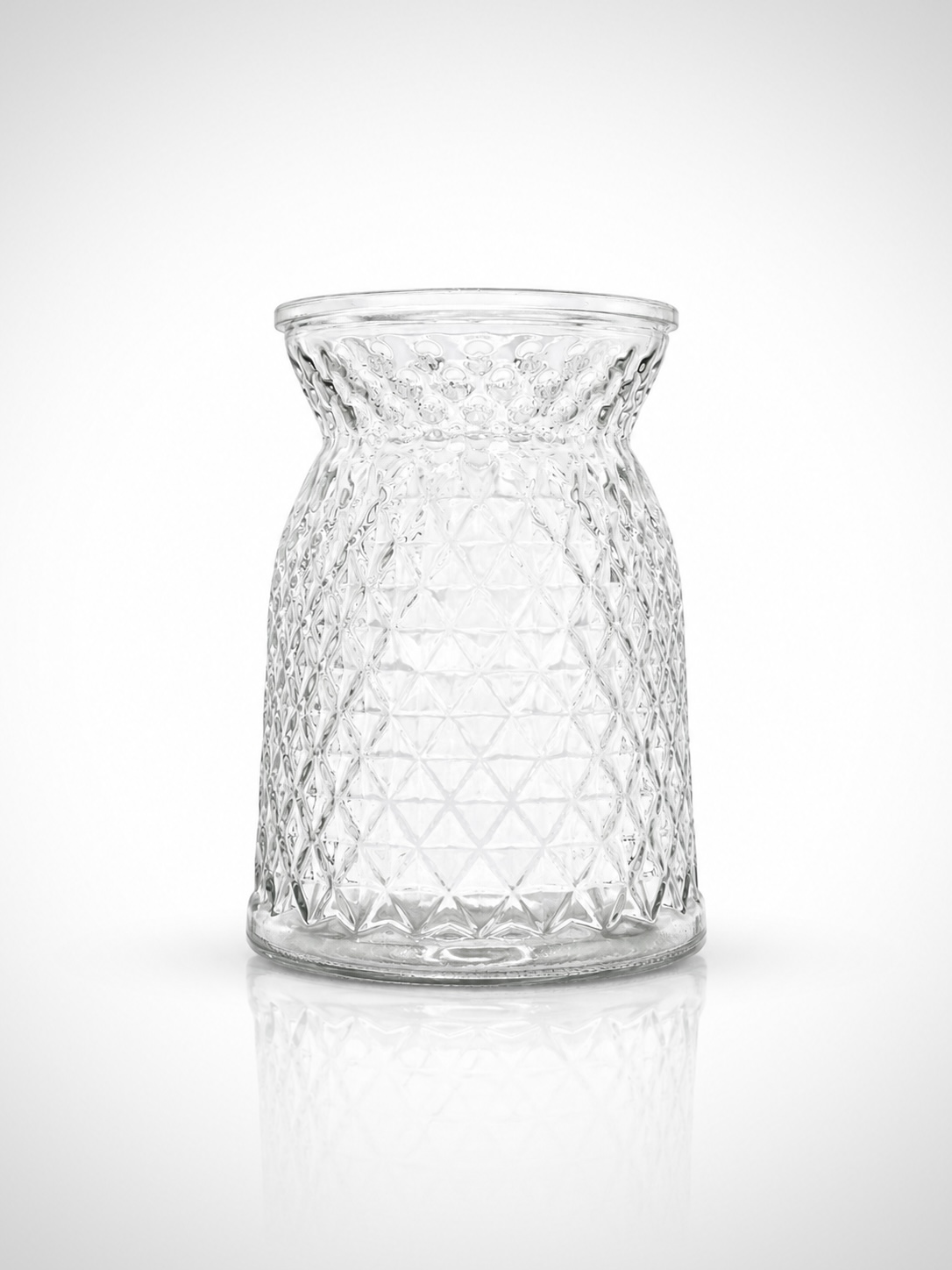 Diamond-Quilted Flared-Neck Vase